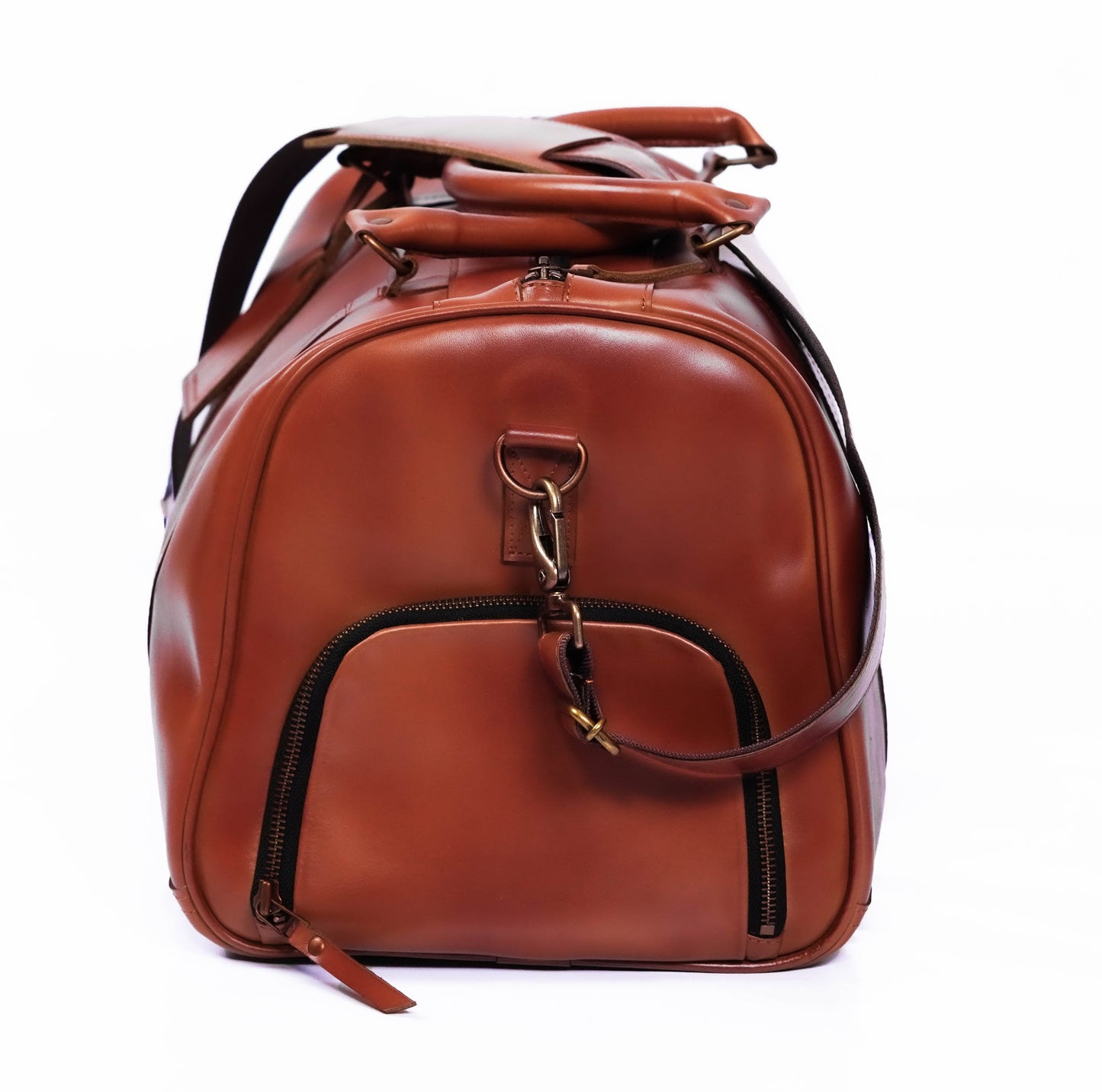 Brown Real Leather Duffle Bags - Bergen