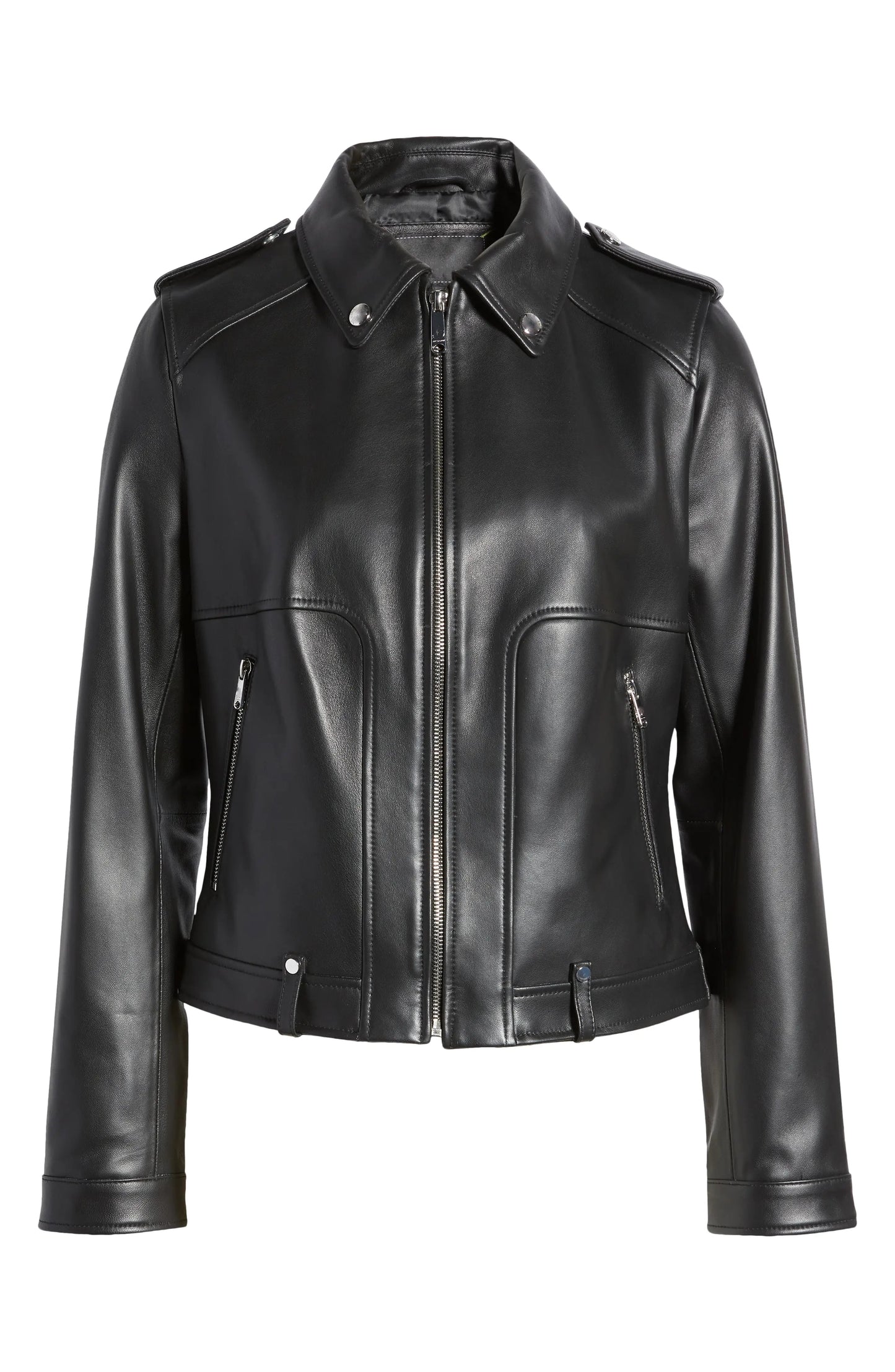 Black Nappa Leather Biker Jacket - Giorgia