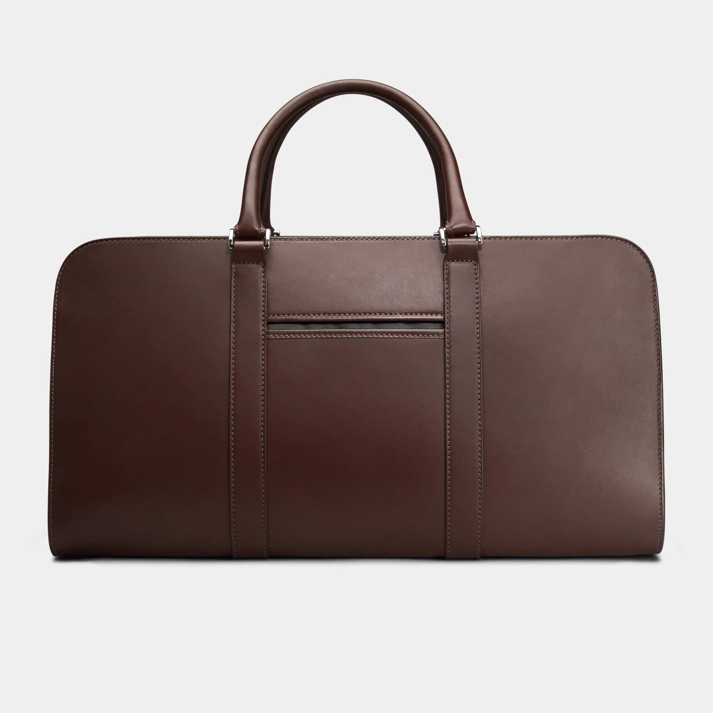 Dark Brown Designer Leather Luggage Bag - Léa