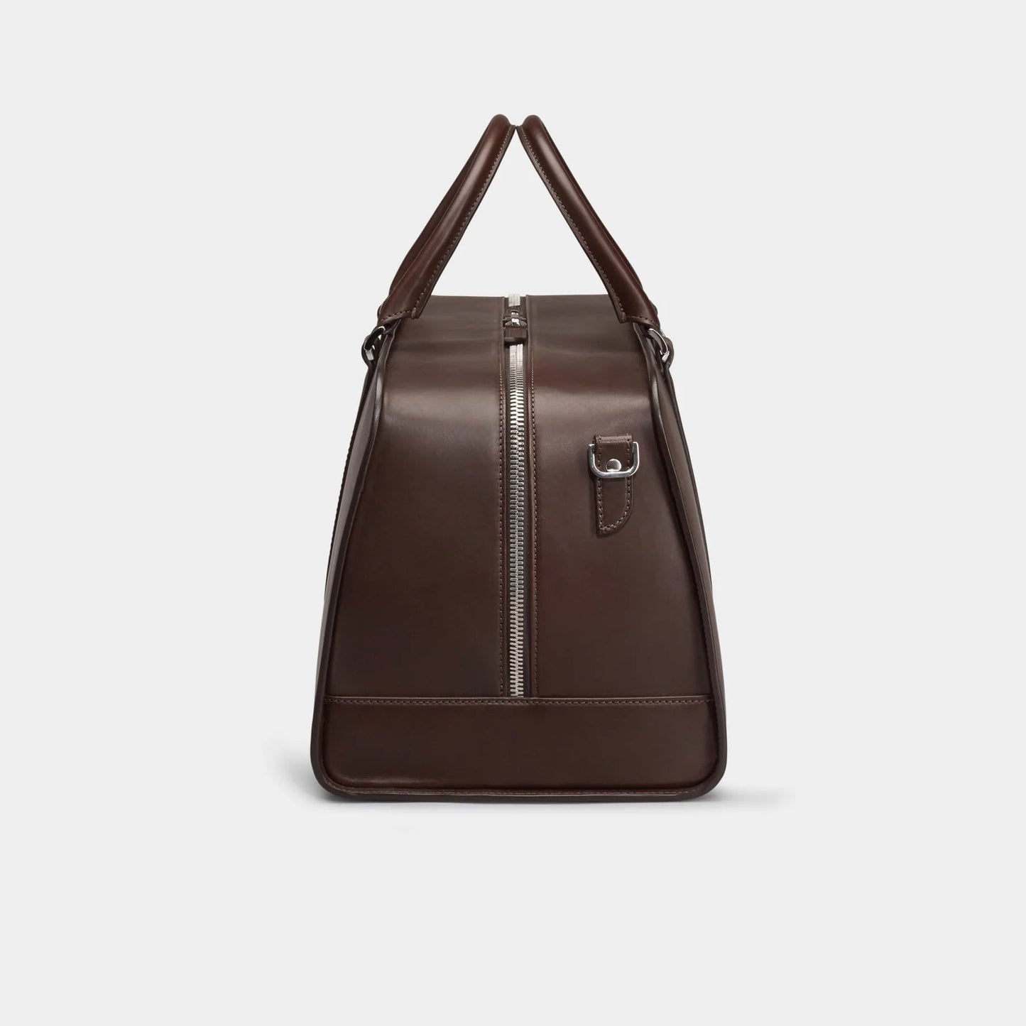 Dark Brown Designer Leather Luggage Bag - Léa